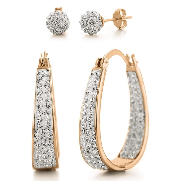 Hoop earring for women made with Swarovski Crystal - Picture 4 of 10